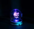 Pokémon Crystal Poké Ball 3D with pink blue mix light 
