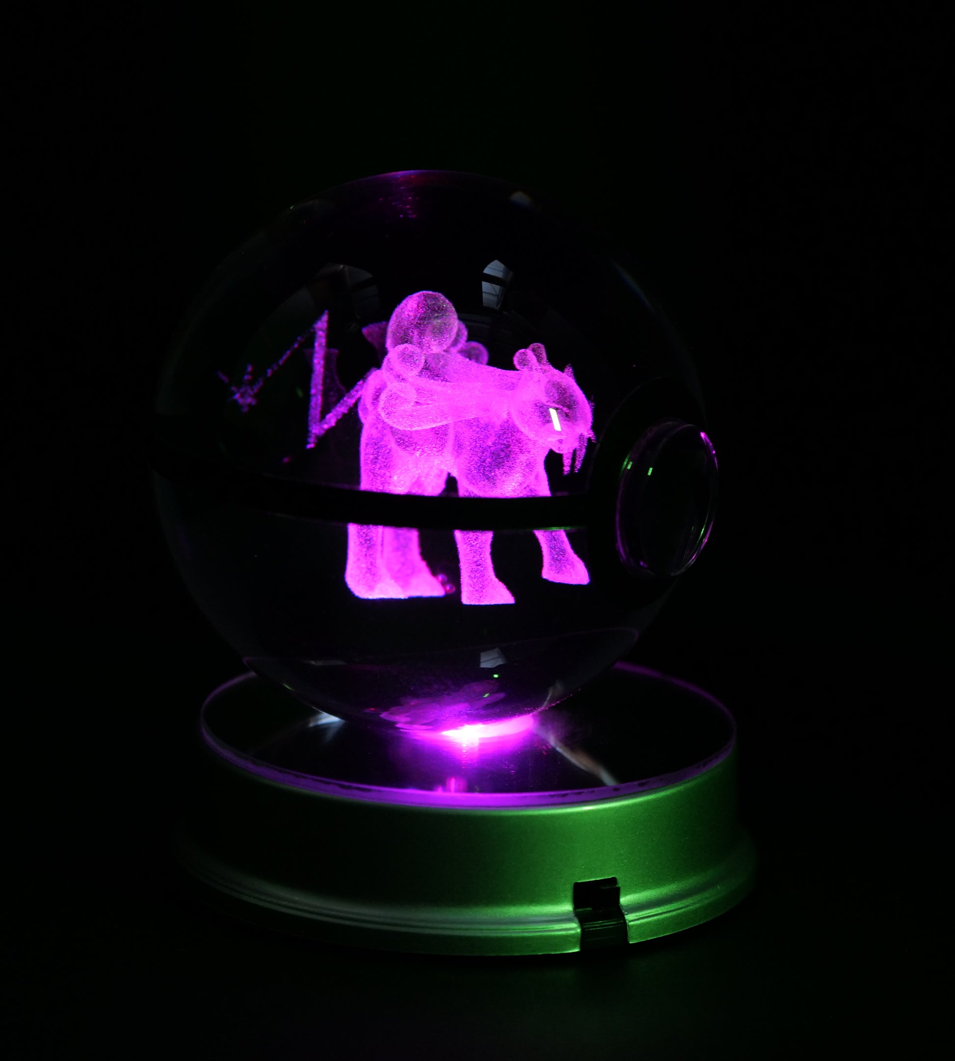 Raikou Pokémon Crystal Poké Ball 3D with pink colour 