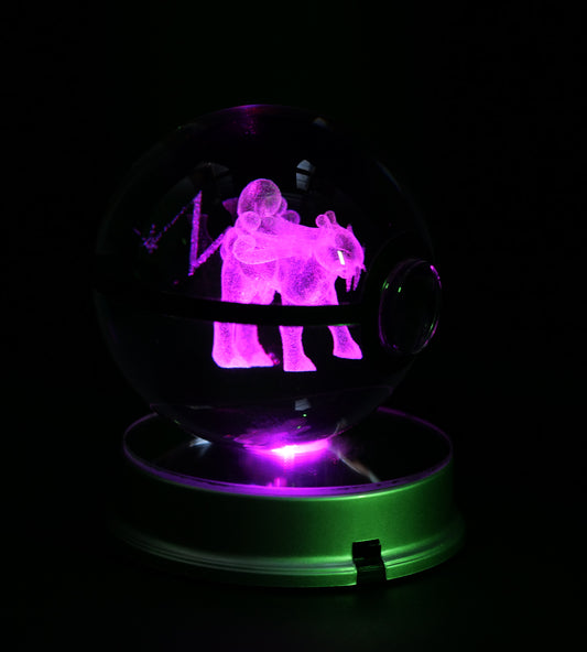 Raikou Pokémon Crystal Poké Ball 3D with pink colour 