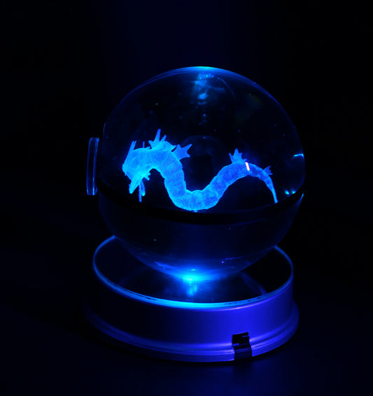  Gyarados Crystal Poké Ball 3D  with vlue light