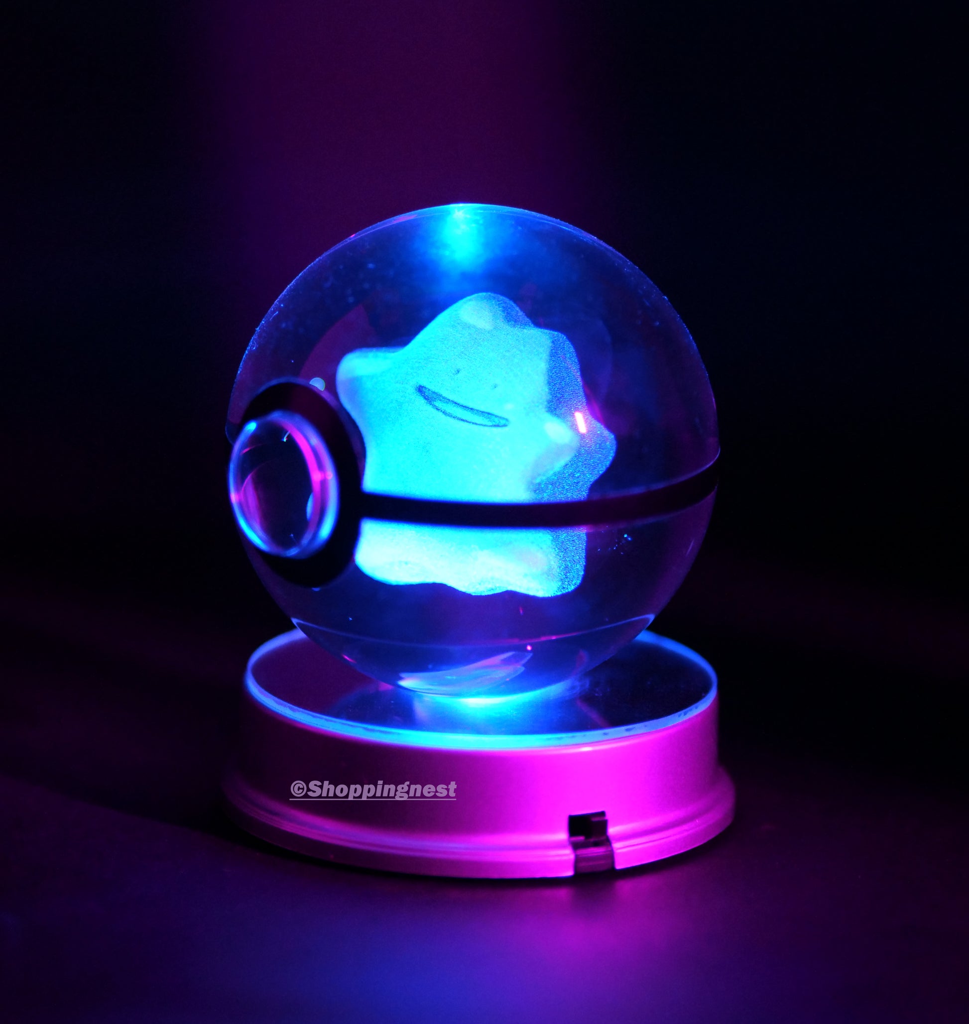 Ditto Crystal Poké Ball 3D  blue light 
