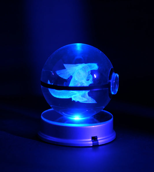 Palkia Pokémon Crystal Poké Ball 3D Laser Engraved Figurine | Color Changing LED Night Lamp |PVC| Collectible by ShoppingNest