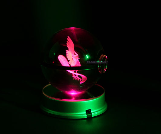 Pokémon Crystal Poké Ball 3D  with pink light 