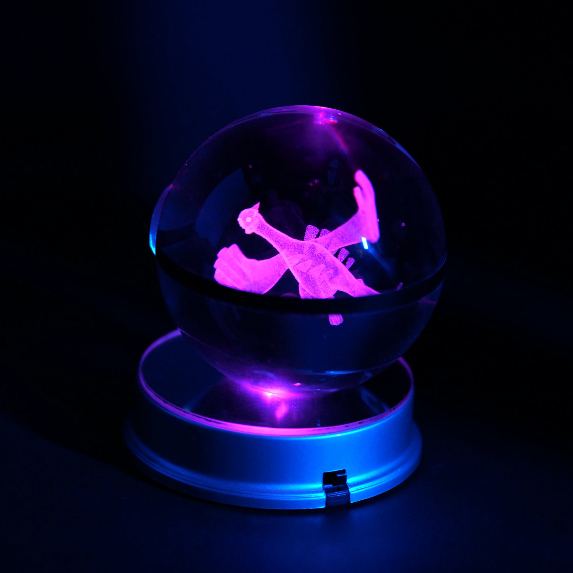 Lugia Crystal Poké Ball 3D with pink light 