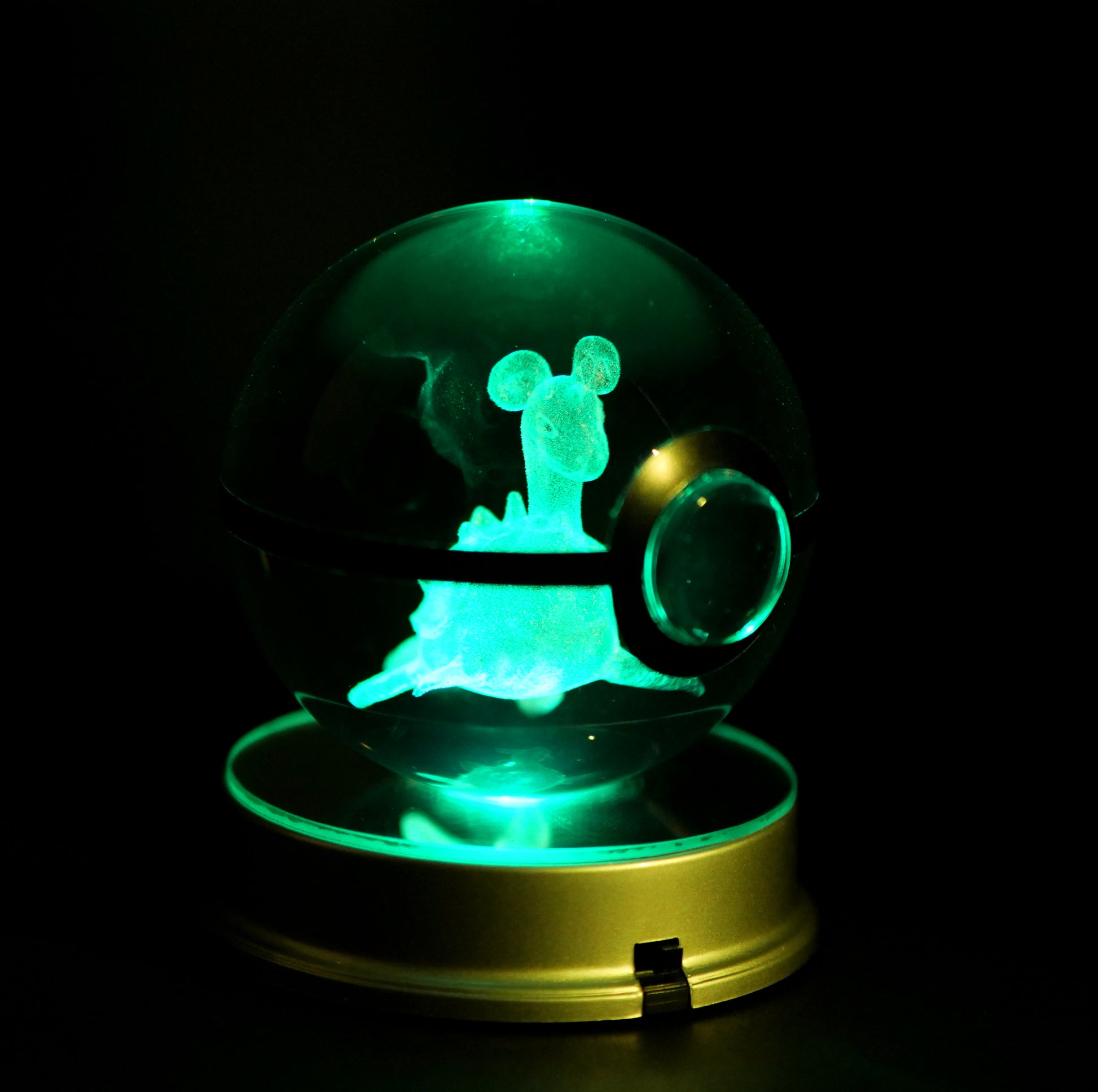  Lapras Crystal Poké Ball 3D with light blue light 