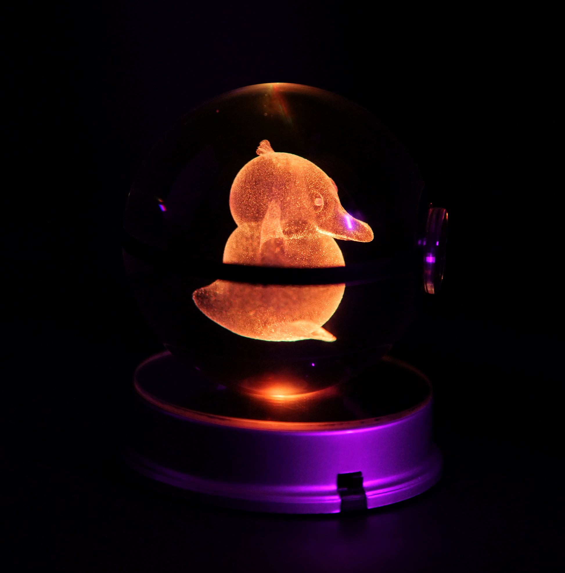 Psyduck Pokémon Crystal Poké Ball 3D  with red colour