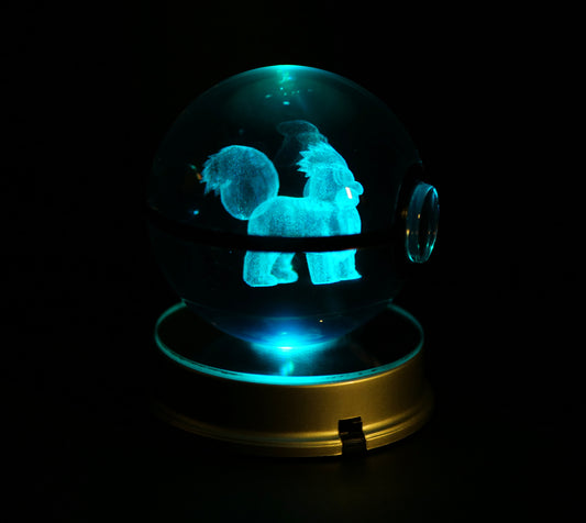  Growlithe Crystal Poké Ball  WITH SKY BLUE LIGHT 