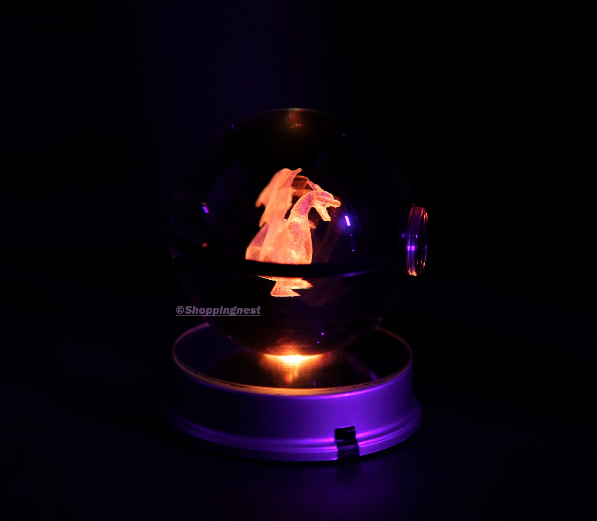 Charizard Crystal Poké Ball 3D  with red colour 