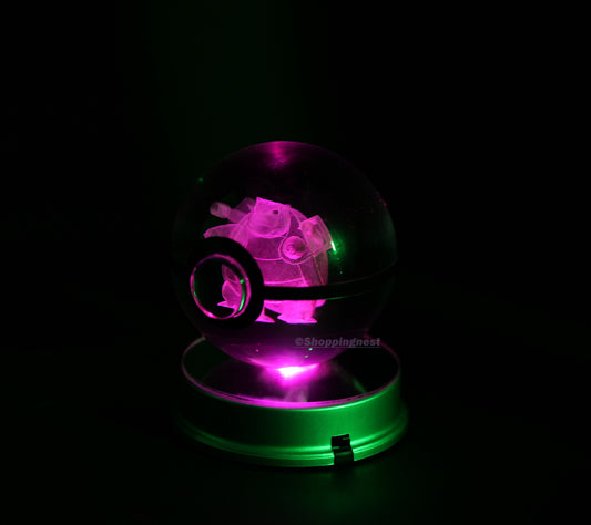Pokémon Crystal Poké Ball 3D with pink light 