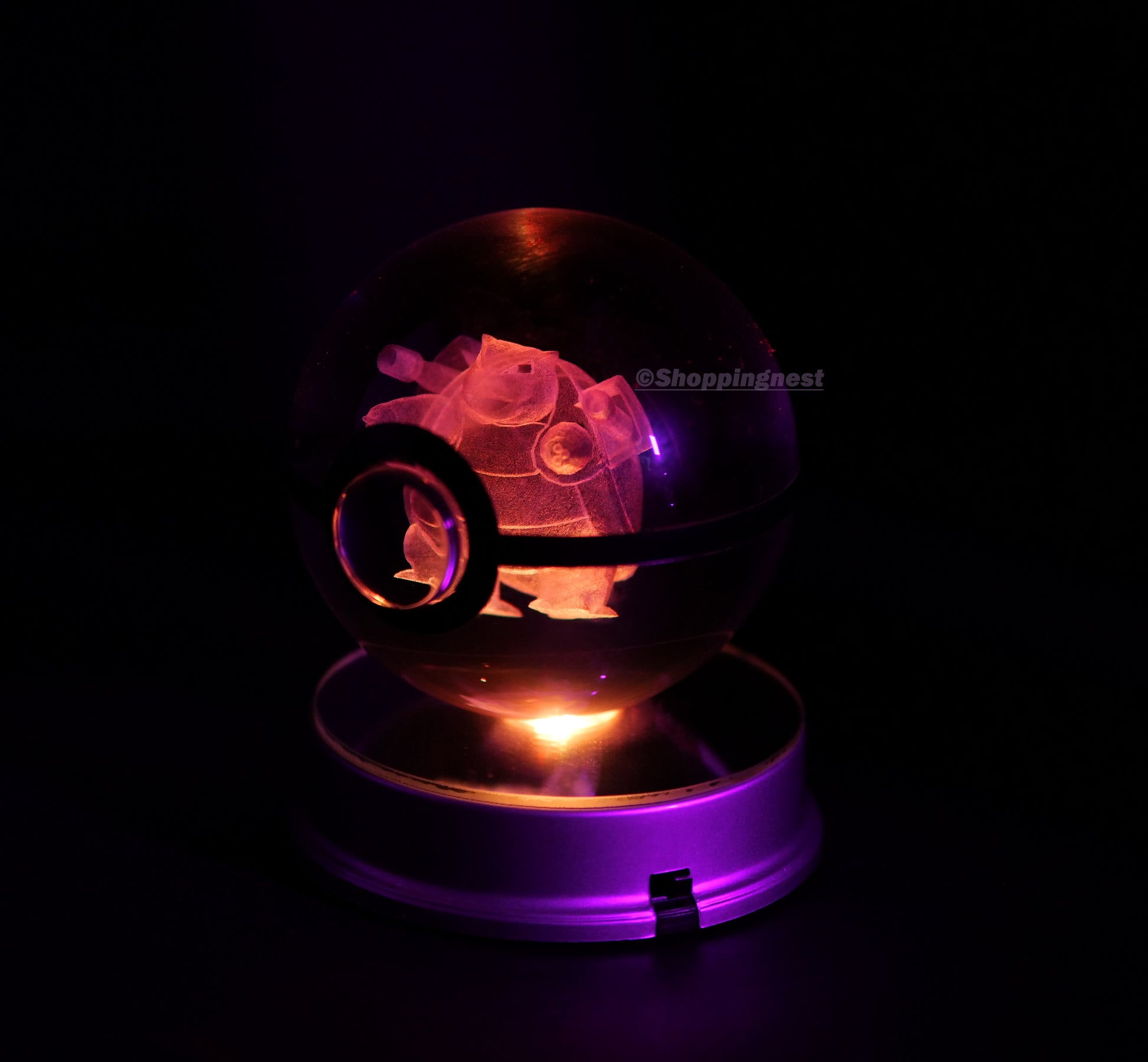 Pokémon Crystal Poké Ball 3D with red light 