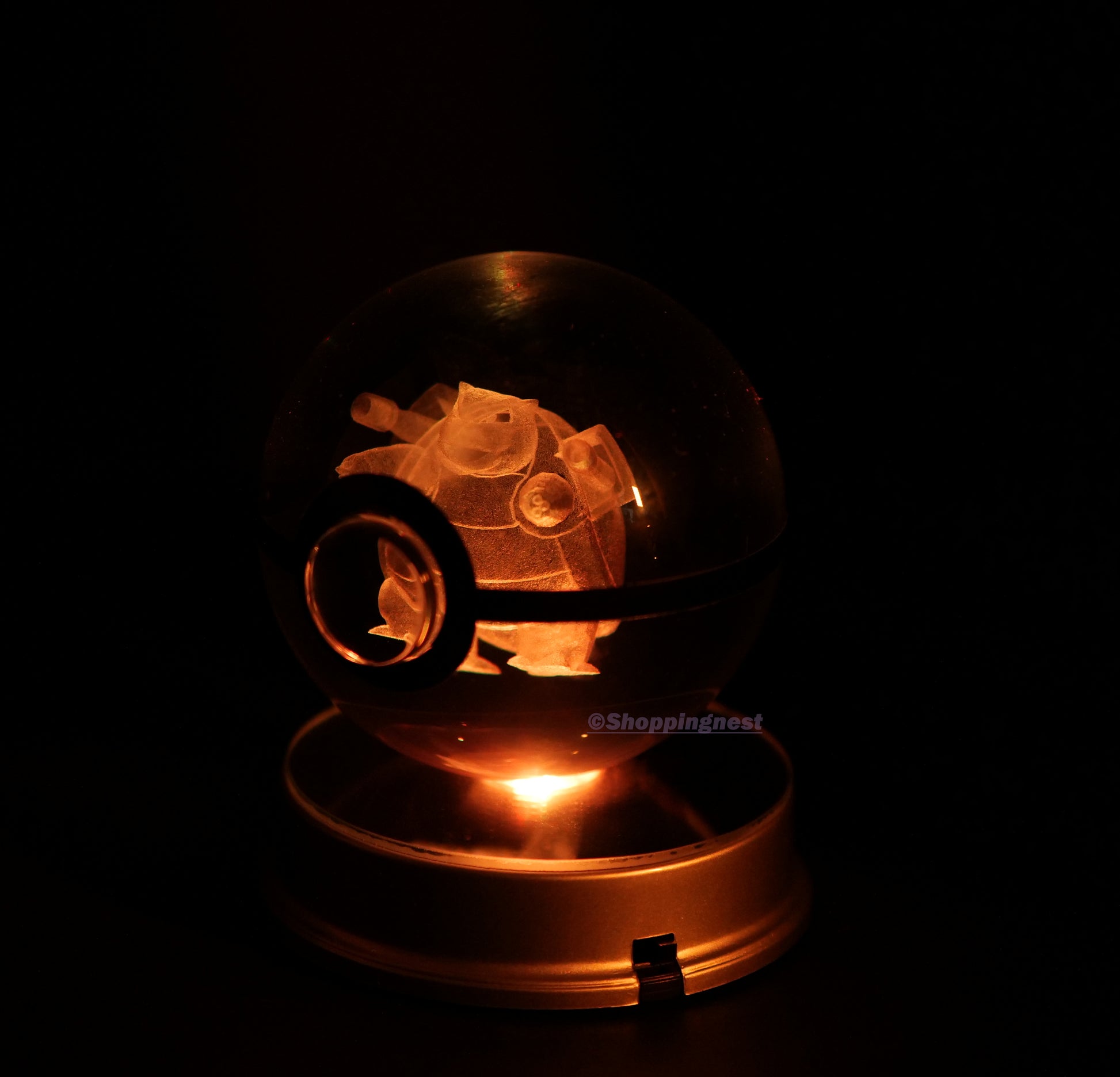 Pokémon Crystal Poké Ball 3D with red light 
