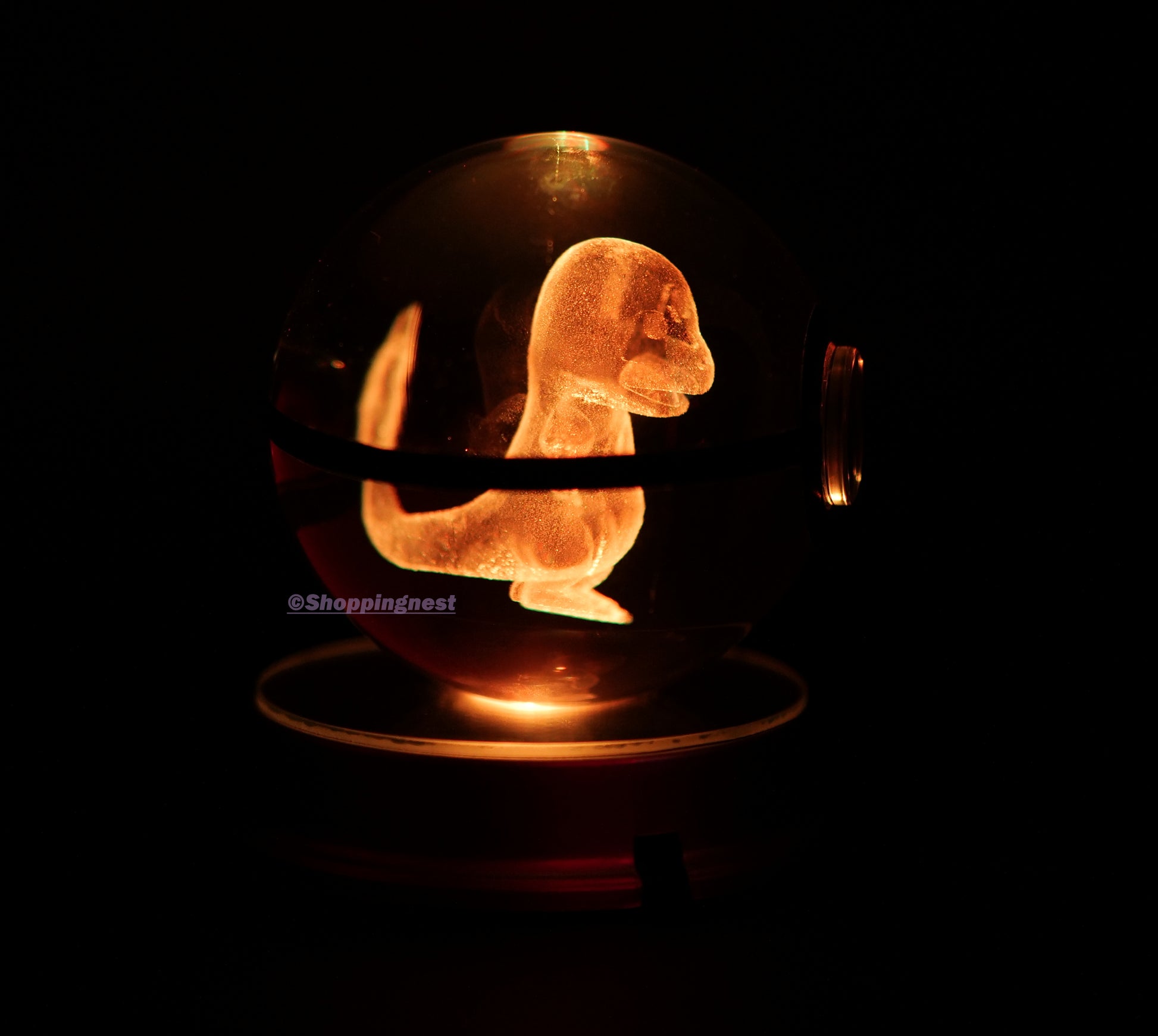  Charmander Crystal Poké Ball with red light 