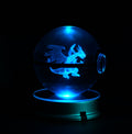 Mega Charizard Crystal Poké Ball 3D with blue light 