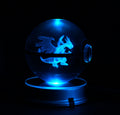 Mega Charizard Crystal Poké Ball 3D with blue light 