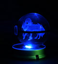 Zamazenta Pokémon Crystal Poké Ball 3D with blue light in dark background 