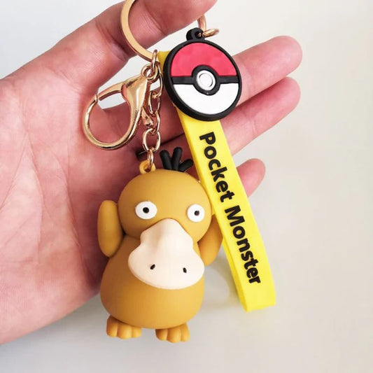 Cute 3D Syduck Silicone Lanyard Keychain | Adorable Pokémon Accessory |