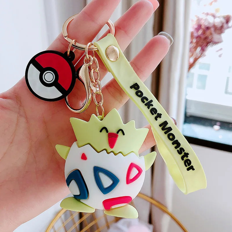 Cute 3D Togepi Silicone Lanyard Keychain | Adorable Pokémon Accessory |