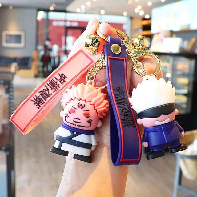 Cute 3D JJK GOJO AND SAKUNA Keychains set of 2| Hook & Hand Strap |