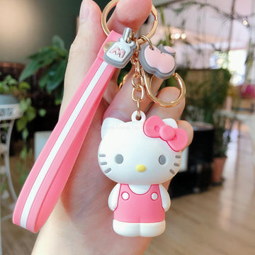 Hello Kitty Pink Standing B | 3D Lanyard Keychain | Silicone