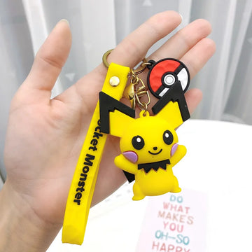 Cute 3D Pichu Silicone Lanyard Keychain | Adorable Pokémon Accessory |