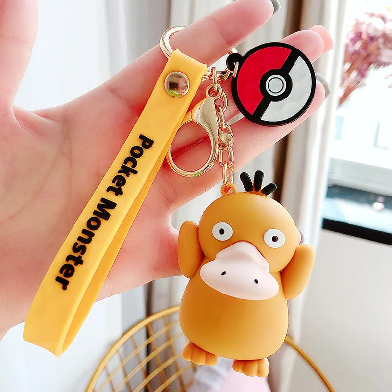 Cute 3D Syduck Silicone Lanyard Keychain | Adorable Pokémon Accessory |