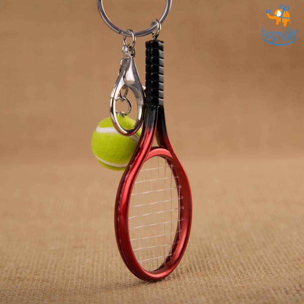 Premium Metal Tennis Keychain | RED | Perfect Gift for Tennis Lovers
