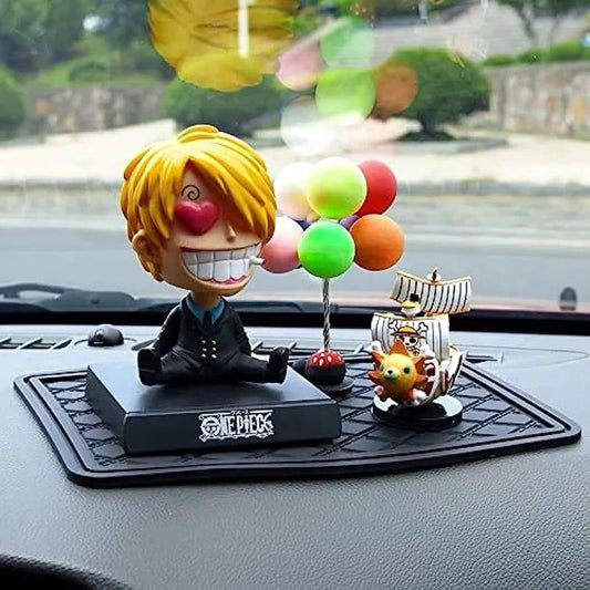 One Piece | Vinsmoke Sanji Bobblehead With Mobile Holder | Car Dashboard, Work Desk, Study Table | 13.5 Cm |