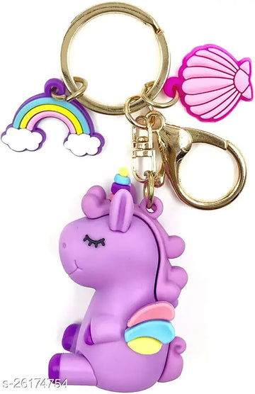 Sleeping Purple Unicorn | 3D Keychain | Silicone