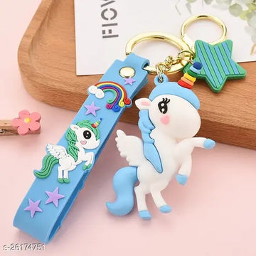 Unicorn Model A Blue | 3D Lanyard Keychain | Silicone