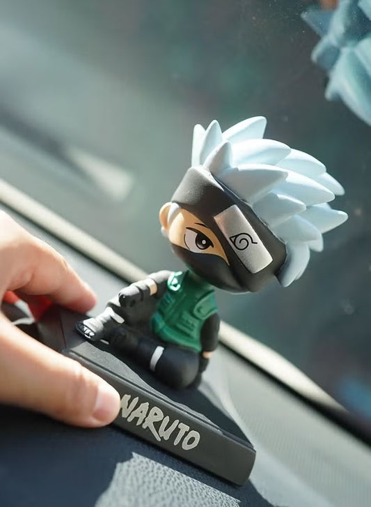 Naruto Anime Kakashi Bobblehead With Mobile Holder For Car | 13.5 CMS |