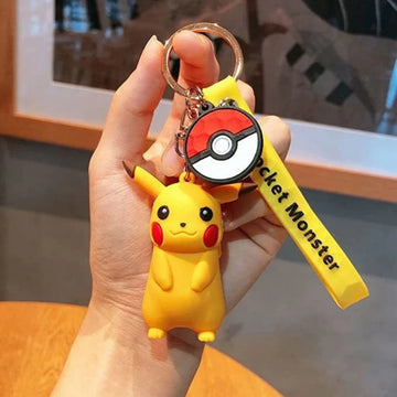 Cute 3D Pikachu Silicone Lanyard Keychain | Adorable Pokémon Accessory