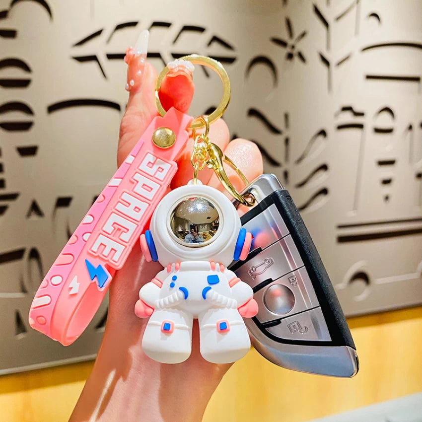 Astronaut Model A Pink | 3D Lanyard Keychain | Silicone