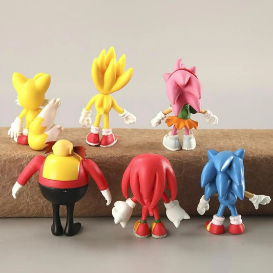 Sonic The Hedgehog Toy Figure Set (6 Pcs | 5–7 cm) |PVC| Collectible Action Figures by ShoppingNest
