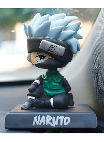 Naruto Anime Kakashi Bobblehead With Mobile Holder For Car | 13.5 CMS |