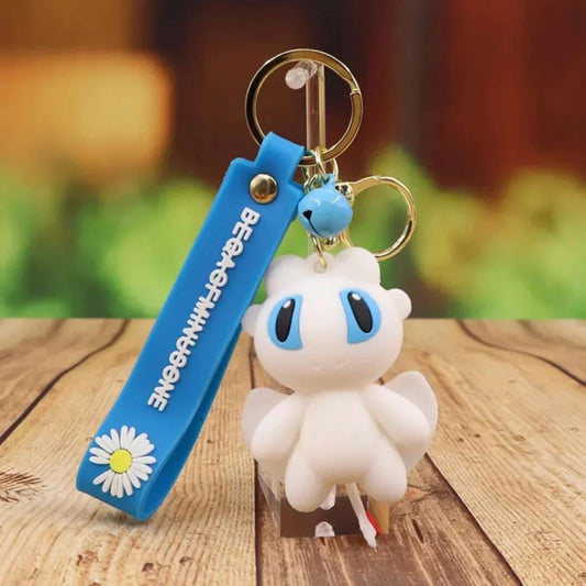 Train your Dragons White | 3D Lanyard Keychain | Silicone