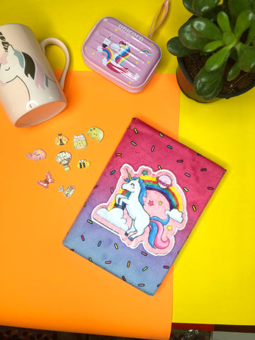 RAINBOW UNICORN | Fur A5 Size Diary | Ruled page | Bookmark String |
