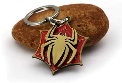 Rotating | Revolving Spinning Spiderman Logo | Golden Metal Keychain |