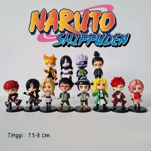 Naruto Anime Figures Set Of 12 | 7- 8 Cm | Tsunade Mightguy Set B |