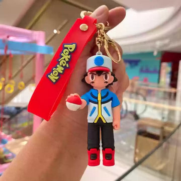 Cute 3D ASH Silicone Keychain |Hook N Lanyard |15 CM|