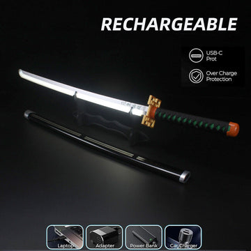 Demon Slayer Muchiro Tokito LED Wooden  Katana | 108 Cms | Rechargeable | Mist Hashira |