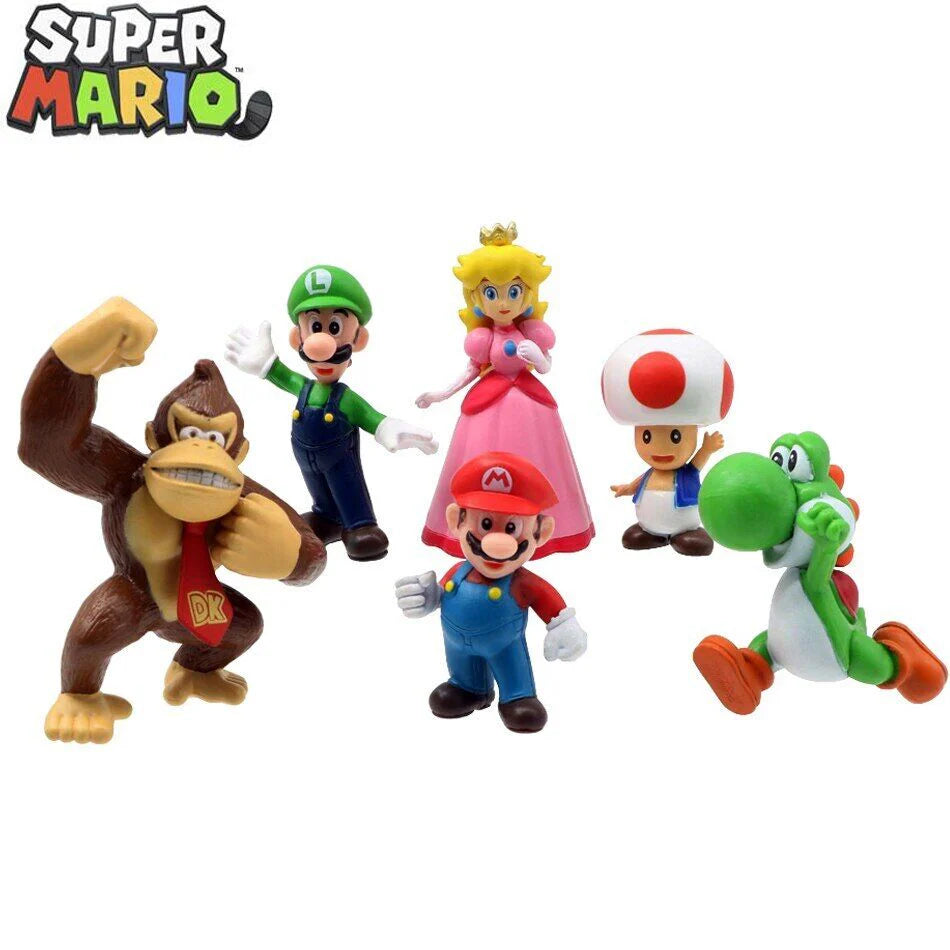 Mario Set of 6 Action Figures 10 CM | PVC | Collectible for Nintendo Fans by ShoppingNest