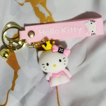 Hello Kitty Pink Sitting B | 3D Lanyard Keychain | Silicone