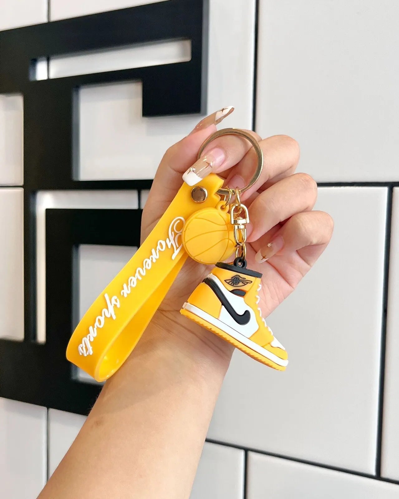 Nike Sneaker YELLOW | Silicone Lanyard Keychains - Stylish  Durable