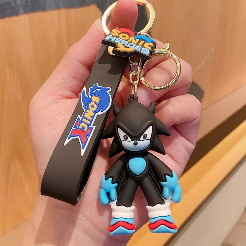 Sonic BLACK Silicone Keychain - High-Quality 3D Design