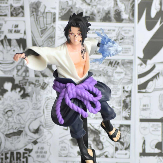 Naruto Sasuke Uchiha Shuriken Chidori Attacking Stance Action Figure | 18 CM |
