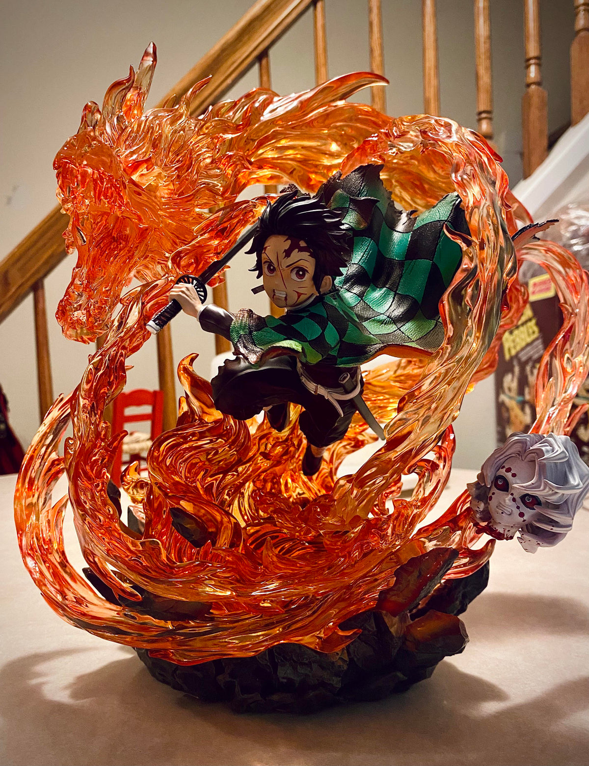 Demon Slayer |PVC| Tanjiro Kamado LED Action Figure Fight Against Rui