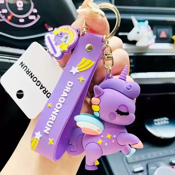 Unicorn DragonRun purple | 3D Lanyard Keychain | Silicone