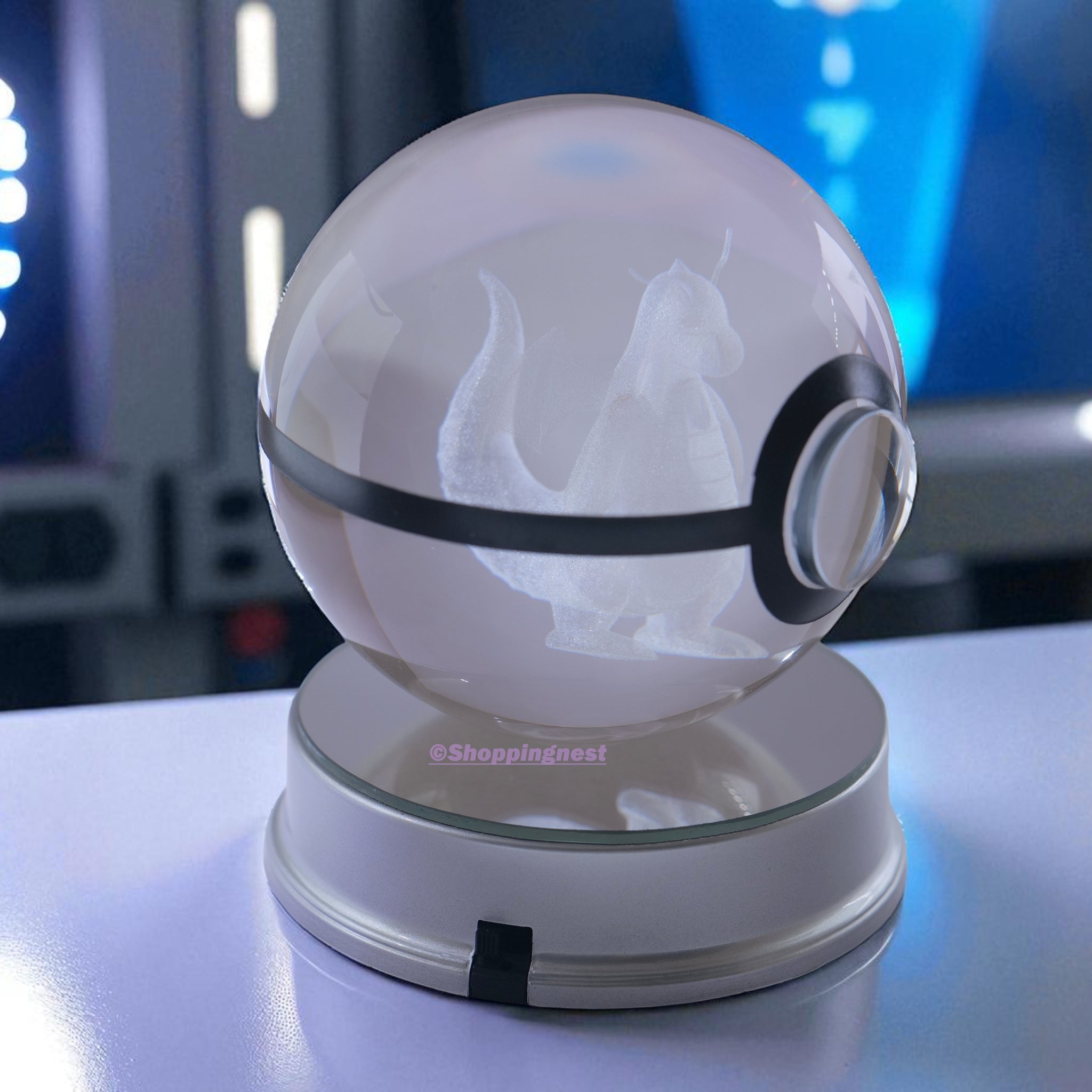  Dragonite Crystal Poké Ball 3D with out light 