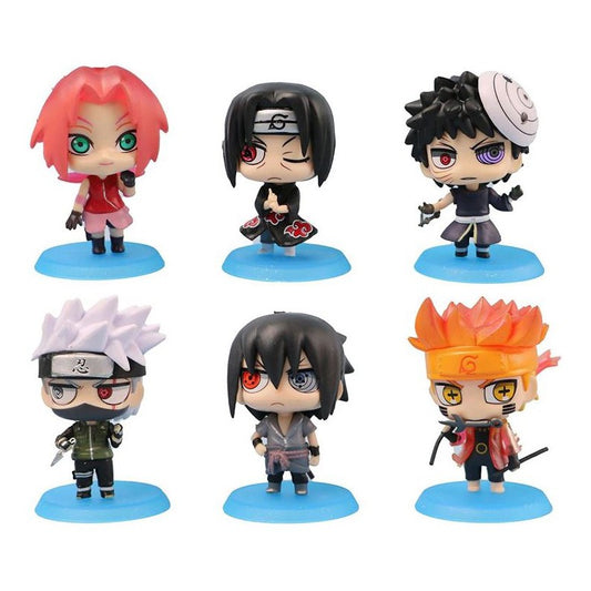 Naruto Blue Stand  Set Of 6 Anime weeb Manga Collectible Action Figure