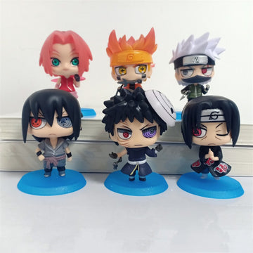 Naruto Blue Stand  Set Of 6 Anime weeb Manga Collectible Action Figure